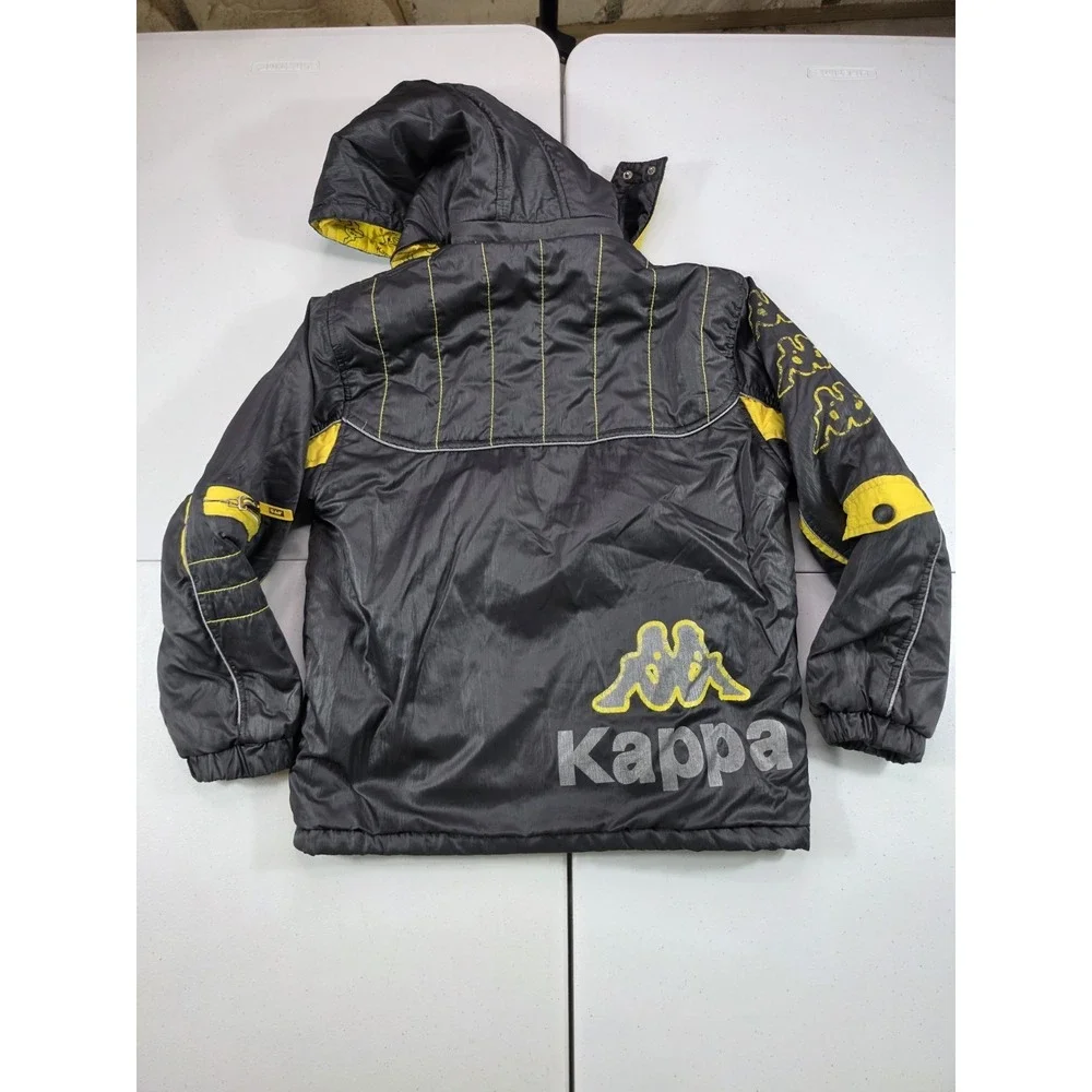RARE VTG Italia Kappa ASIA Jacket W/Hood Coat Down Puffer Youth Jacket Lined